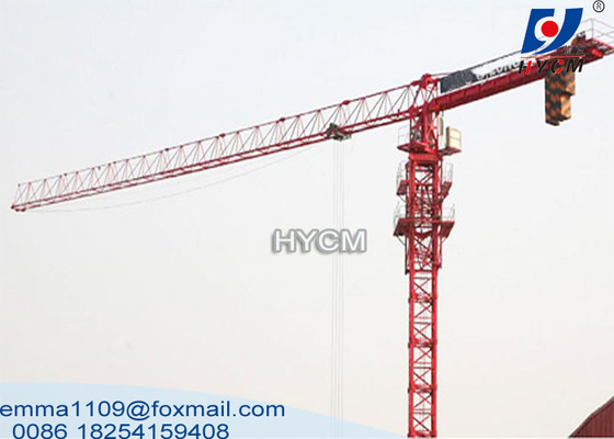 China 70m Trolley Jib Flat Top Tower Crane 12 ton L68 Mast Section All Inverter Control supplier
