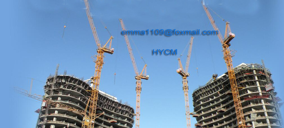 China 8T 50m Luffing Tower Crane with Reuseable Fixing Angle Foundation D5015 L46 Mast supplier
