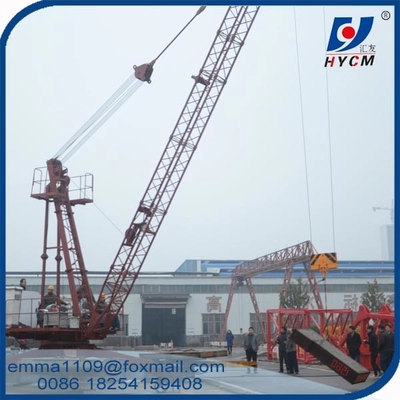 China 6t Load Capacity Derrick Luffing Tower Crane Without counter weight and Mast Section supplier