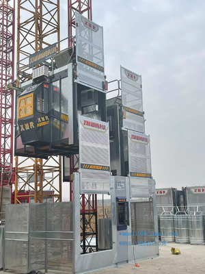 China 2tons Load SC200 Single Cage Building Elevator with Rack Mast Section 50m Height supplier