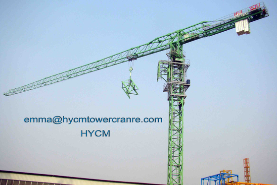 China 50m Jib Flat Top Tower Crane 10 ton Max. Load Capacity 2.3t Tip load in Russia with Safety Monitor System supplier