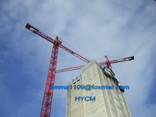 China 60m Jib Hydralic Climbing Tower Crane 6 ton L46 Mast Section 1.6*3m Split Type In Iraq supplier