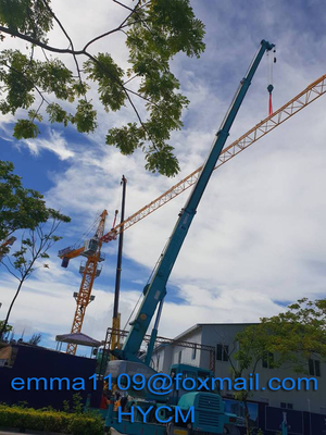 China QTZ100 6 Ton Top Slewing Tower Crane 3m Split Type Mast Section  In Kazakhstan supplier