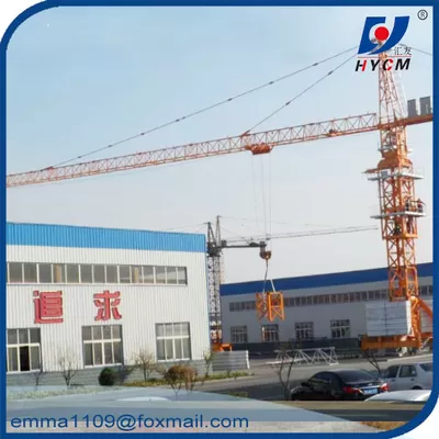 China TC5010 Mobile Tower Crane 50m Working Booom and Rail Travel Base Type supplier