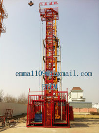 China Small 2T Material Hoist Double Cages Lifting Elevator 24m Height Price supplier