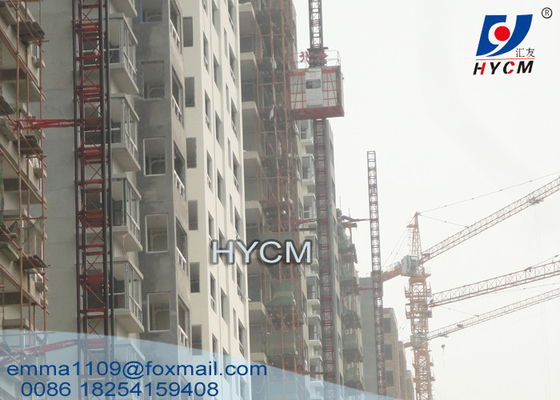 China SC200 Single Cabin Building Elevator with Mast Lifting Crane 650mm Section Mast supplier
