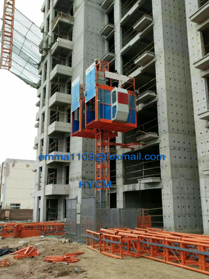 China 2*1000kg Load Two Cage Construction Lifter Building External Gear Reducer supplier