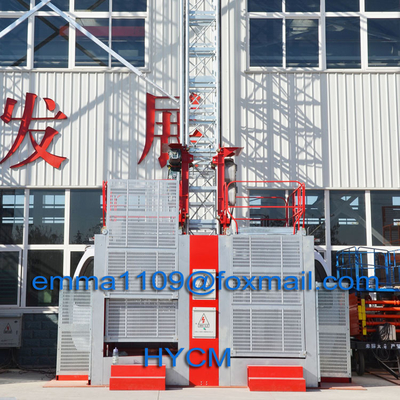 China SC100/100 1000KG Twin Cabin Construction Elevator Rack Mast Climbing with Cable supplier