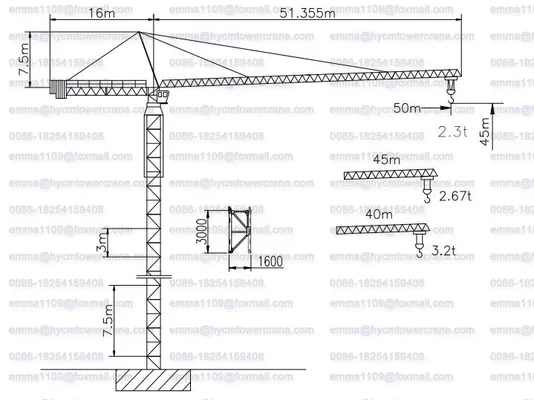 China F0 23B Topkit Tower Crane 50m Working Jib 2.3tons End Load and 10t Capacity supplier