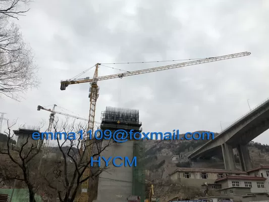 China 6 TON QTZ5015 Top Slewing Tower Crane 165 feet Boom Manufacturer Craen supplier