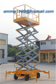 China 500kg SJY0.5-14 Scissor Mobile Working Platform 16m Working Height With 4 Wheels supplier