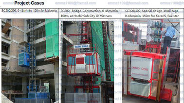 China Customized 1000kg Construction Hoist Elevator SC100 50-200m Mast Section Height supplier