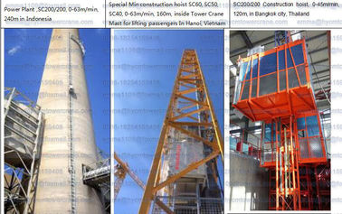 China SC Passenger Hoist SC200/200 Duble Cabinet Height 110 meters Speed 63 m/min supplier