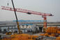 PT7532 Flat Top Tower Crane 75mts Working Jib 20t Load Without Head Type supplier