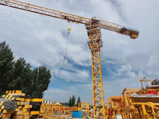 12T QTZ250 7020 Used Construction Crane 60m Height And L68 Mast 2019 Year Made
