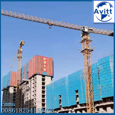 6t Flat Top Tower Crane PT5515 QTZ80 55 Meters Jib Cranetower