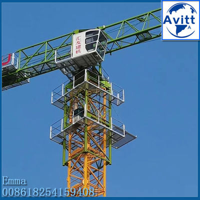 High Quality PT6013 8T Flattop Tower Cranes with Load Moment Indicator or Block box