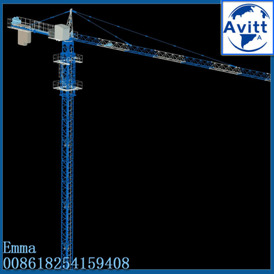 QTZ63 5t Load Hammerhead Tower Crane 50m Boom 1.2*3m Mast Section 2*40'HC containers